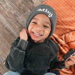 Mama + Mini Grey Beanies Raising Brave