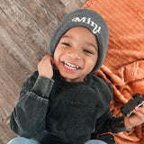 Mama + Mini Grey Beanies Raising Brave