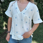 Daisy Embroidered Woven Top Very J