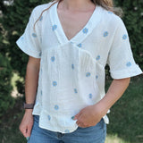 Daisy Embroidered Woven Top Very J