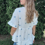 Daisy Embroidered Woven Top Very J