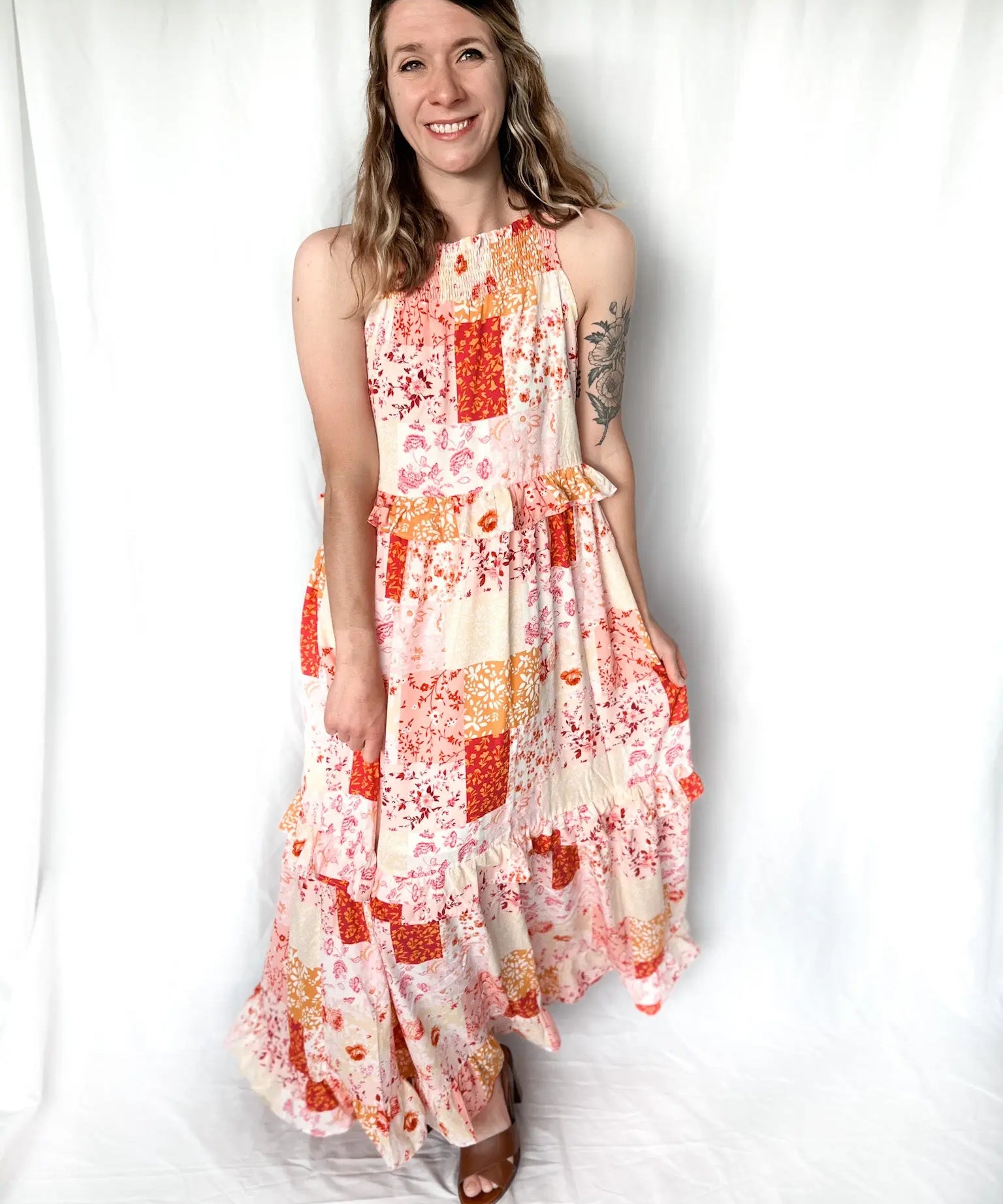 Patchwork Maxi Dress Amaryllis