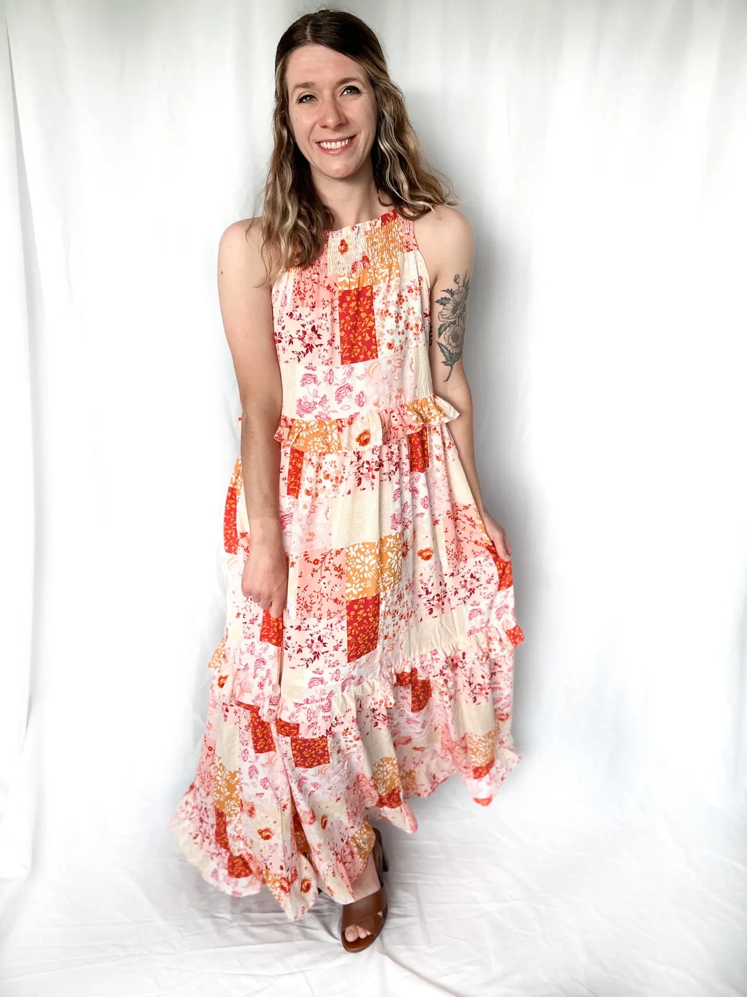 Patchwork Maxi Dress Amaryllis