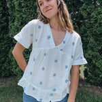 Daisy Embroidered Woven Top Very J