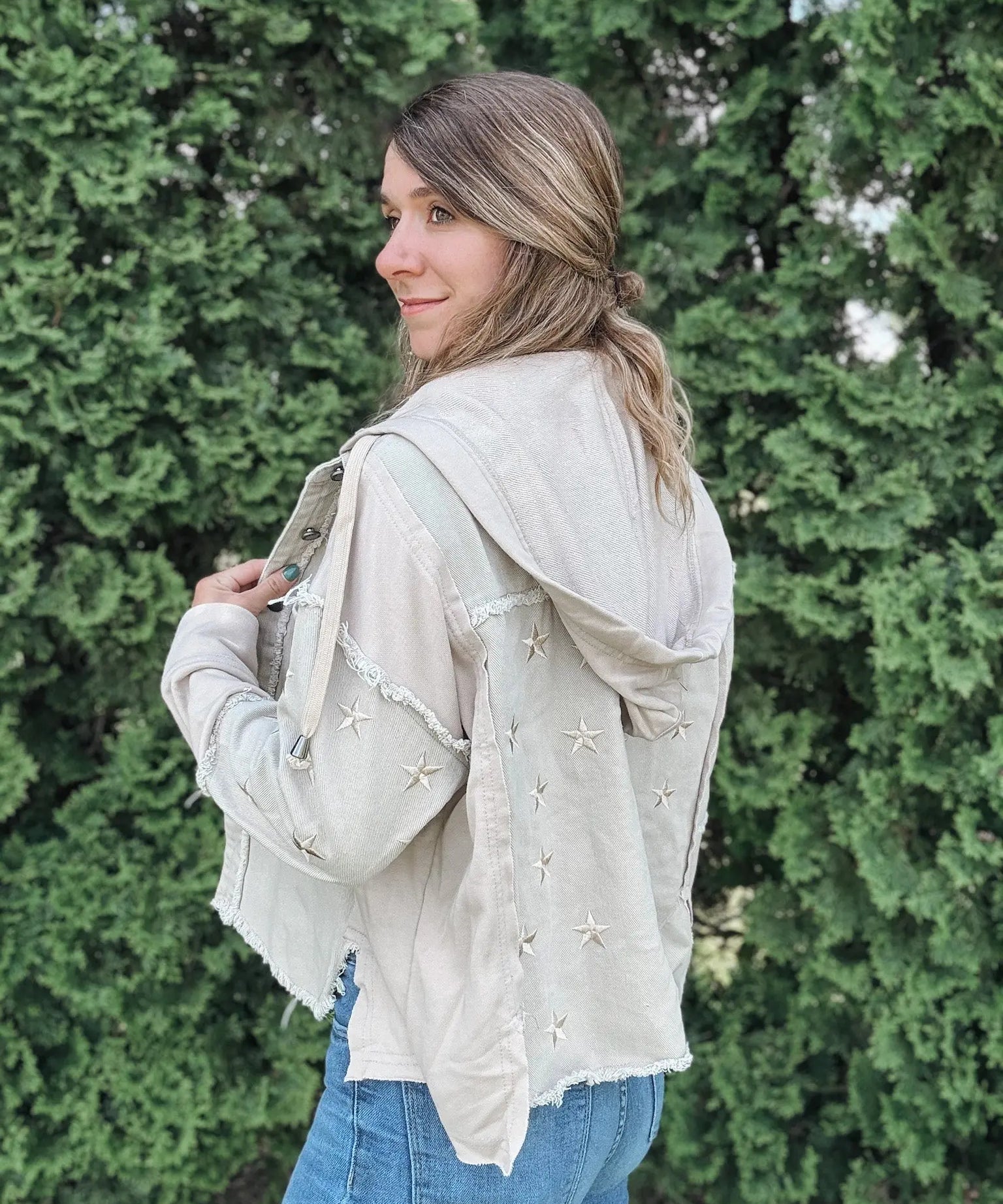 Stargazer Embroidered Denim Jacket Veveret