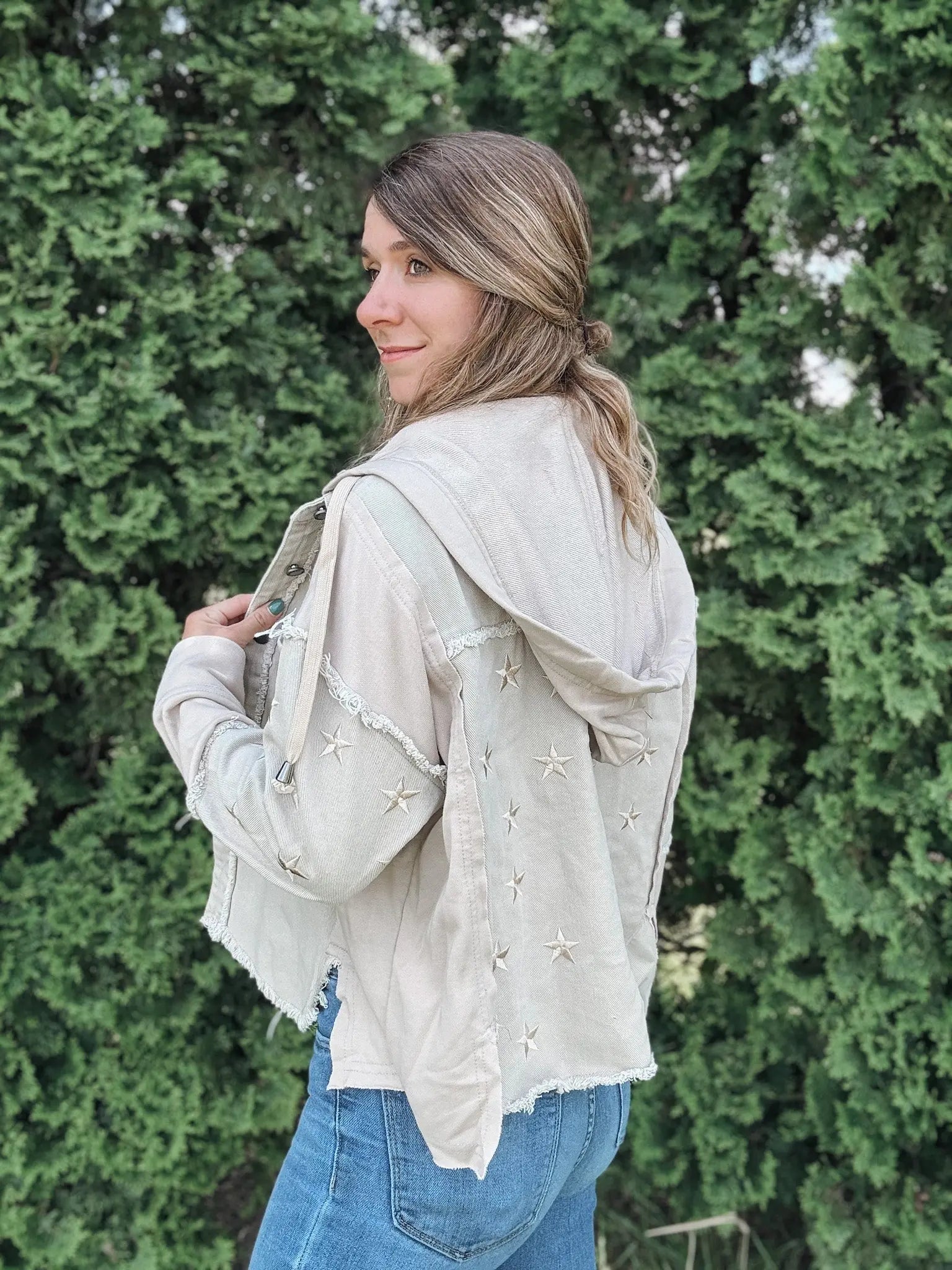 Stargazer Embroidered Denim Jacket Veveret