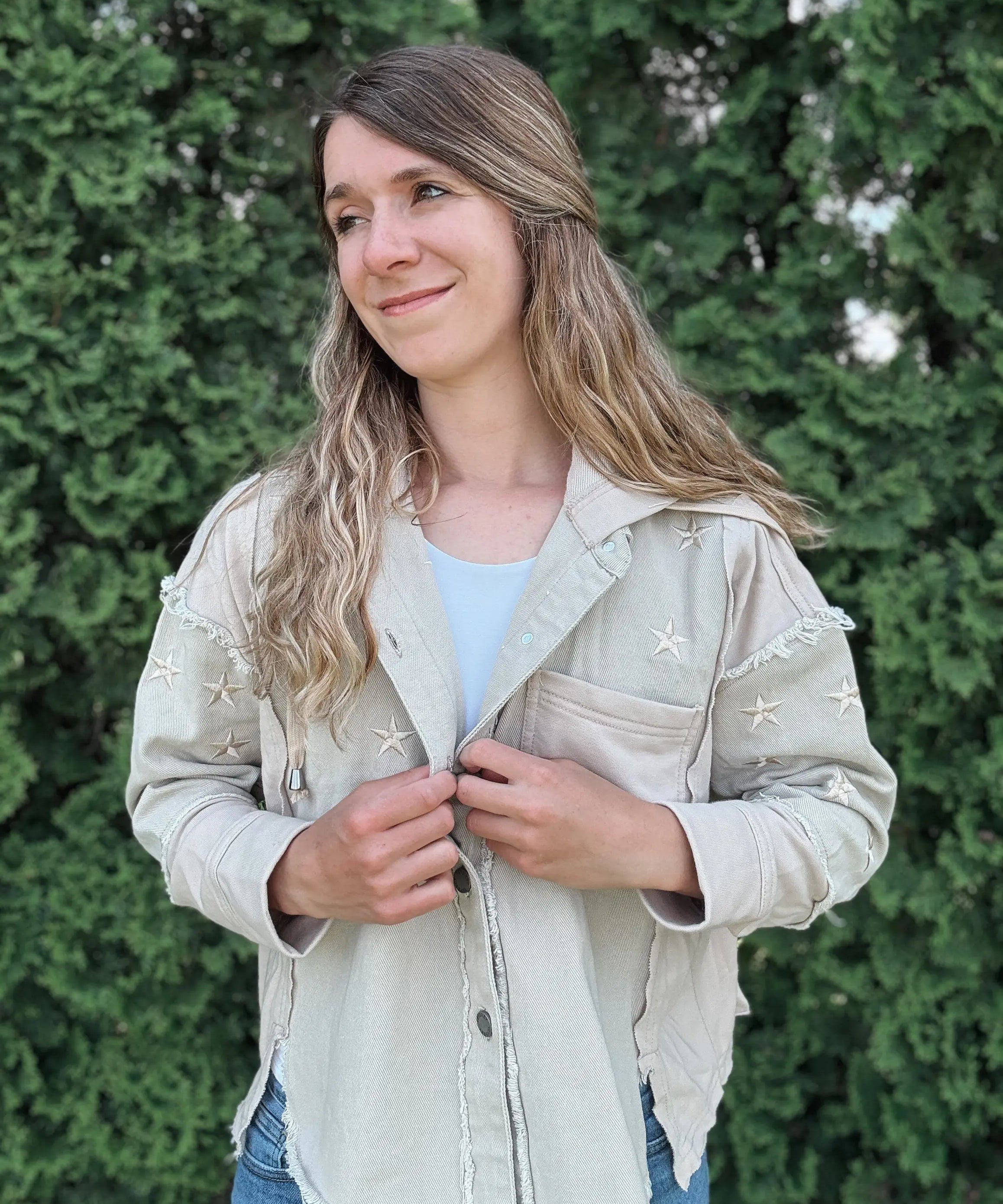 Stargazer Embroidered Denim Jacket Veveret