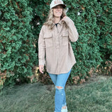 Driftwood Button Up Sweatshirt