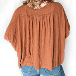 Oversized Garment Washed Dolman Tee In Loom