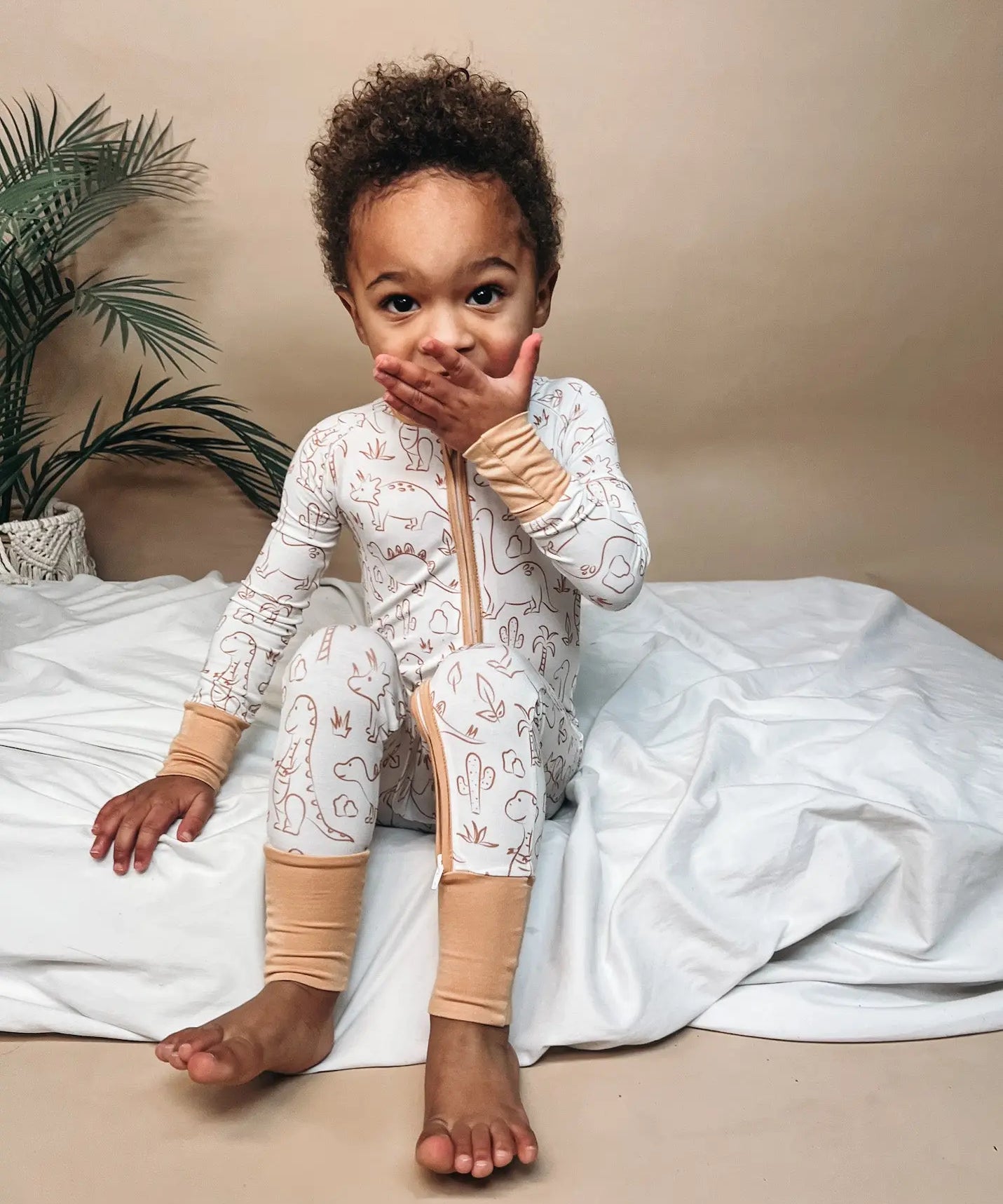 Boho Dinosaur Bamboo Romper Raising Brave