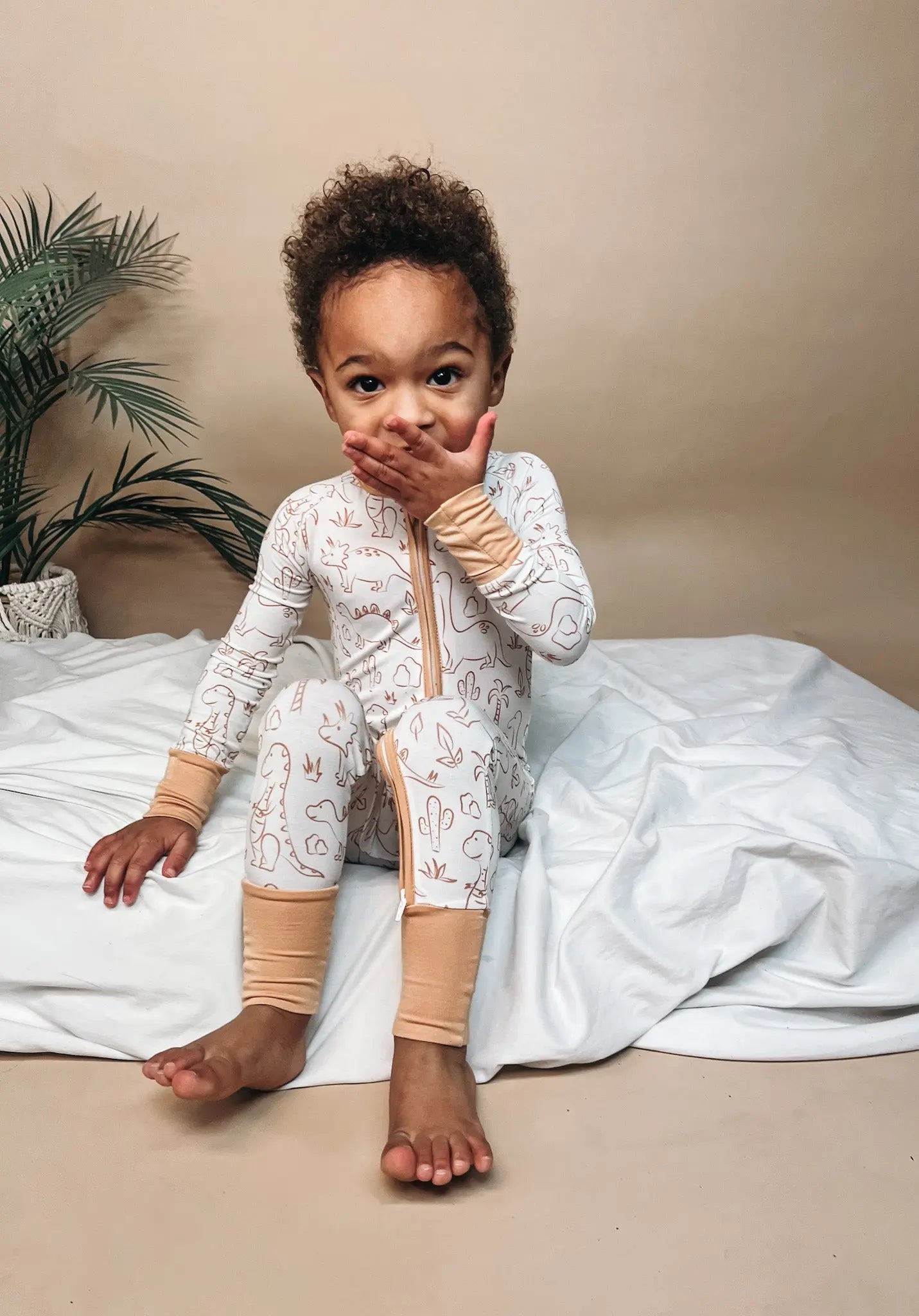 Boho Dinosaur Bamboo Romper Raising Brave