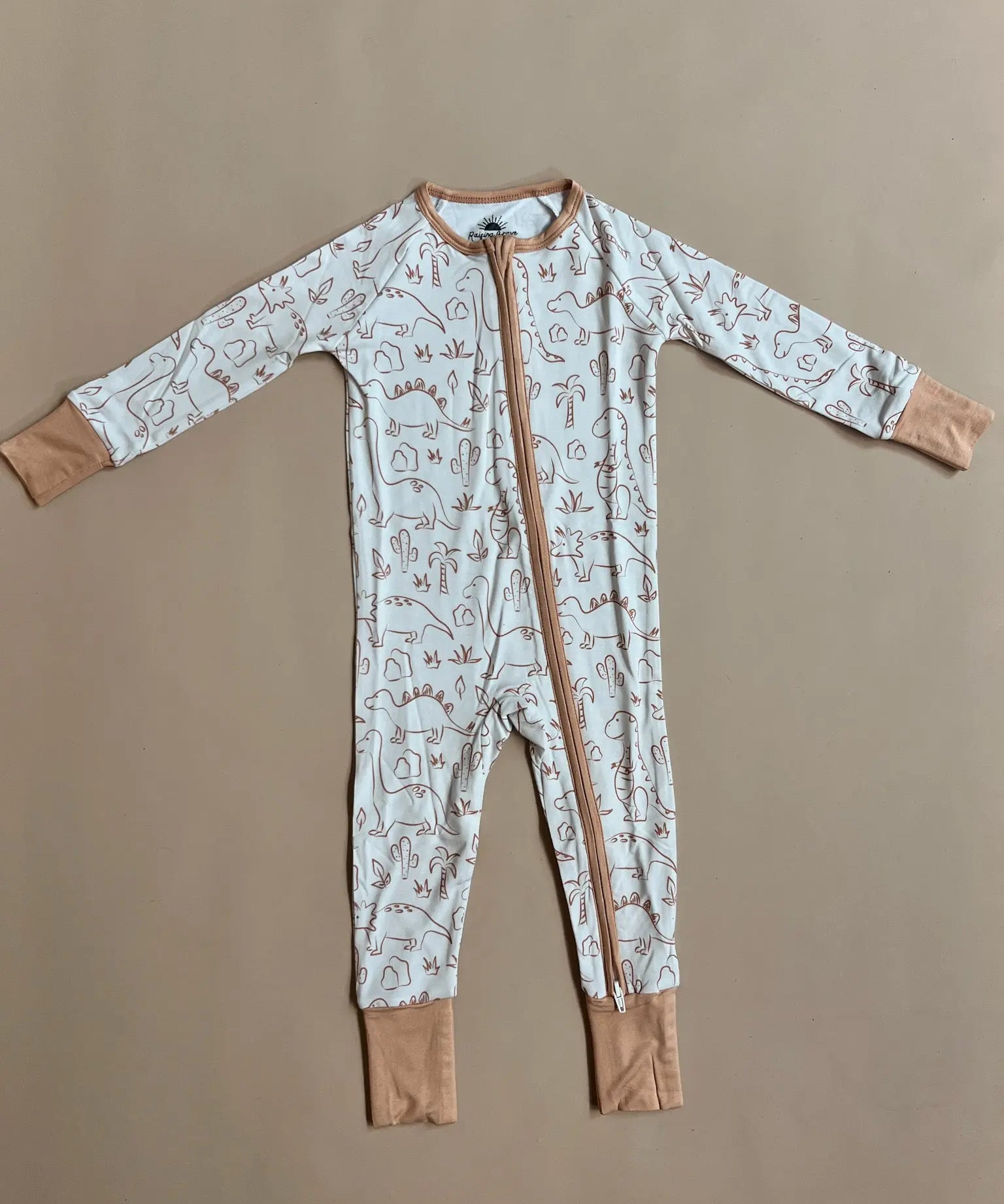 Boho Dinosaur Bamboo Romper Raising Brave