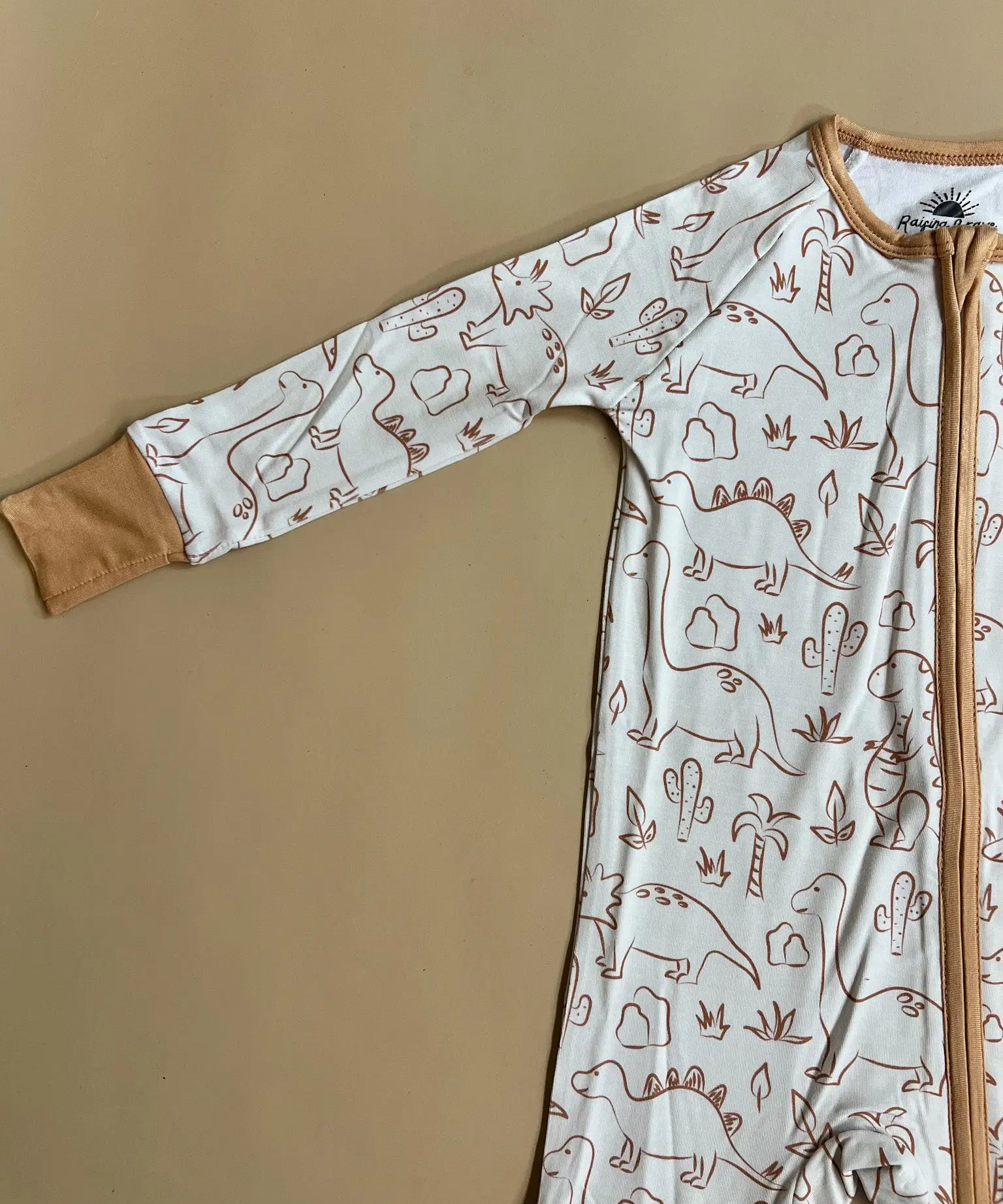 Boho Dinosaur Bamboo Romper Raising Brave