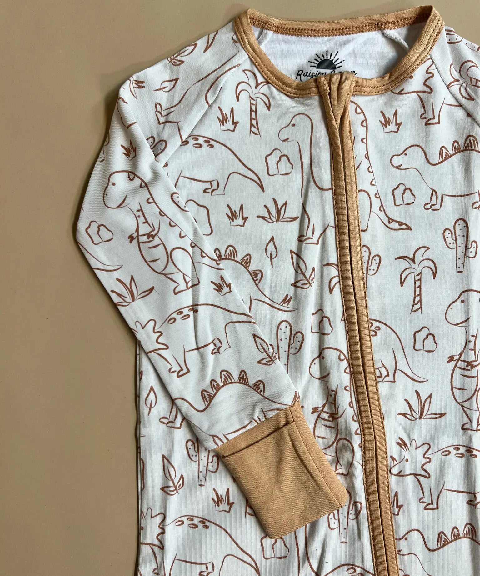 Boho Dinosaur Bamboo Romper Raising Brave