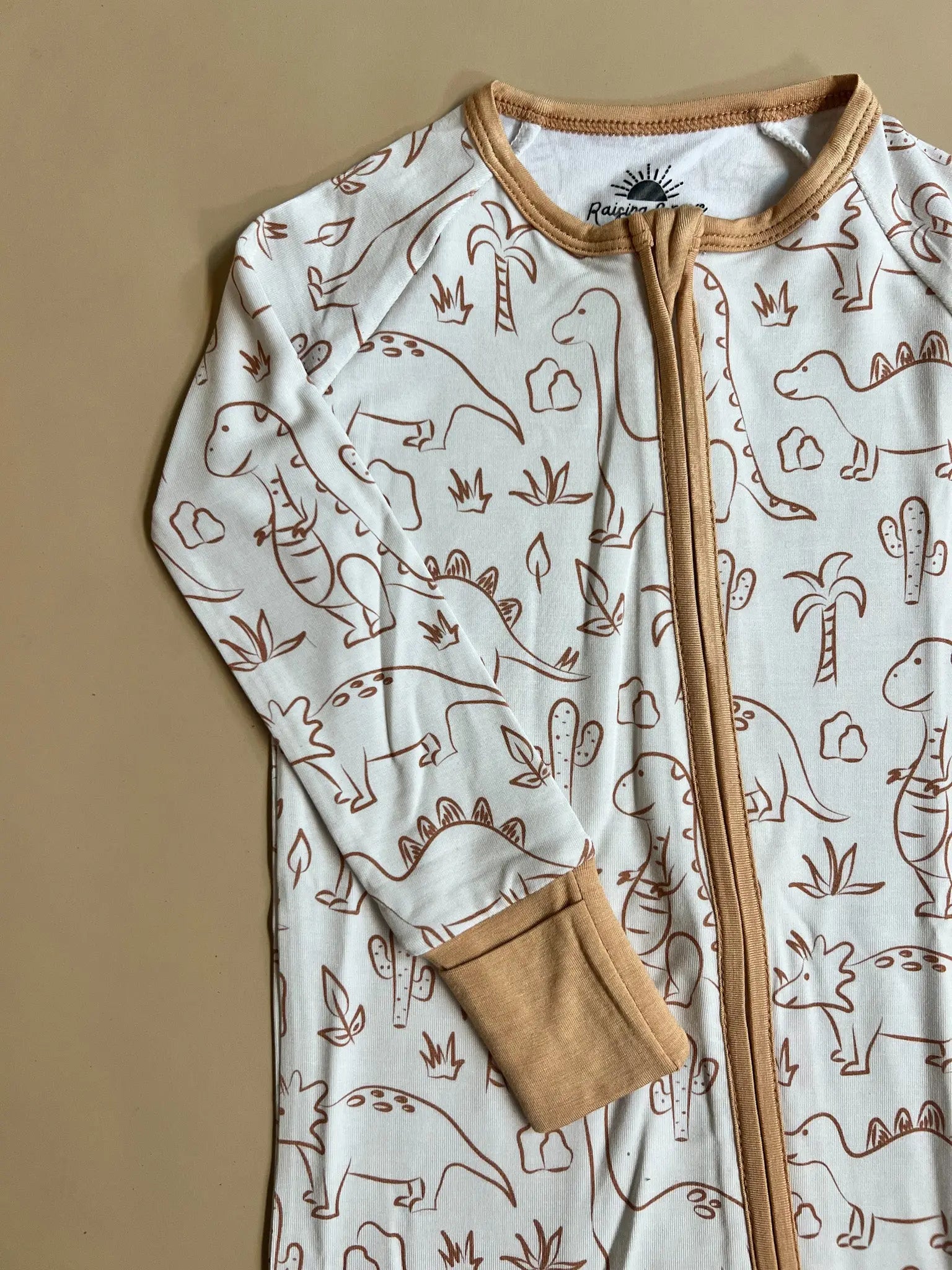 Boho Dinosaur Bamboo Romper Raising Brave