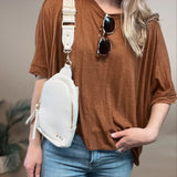 Oversized Garment Washed Dolman Tee In Loom