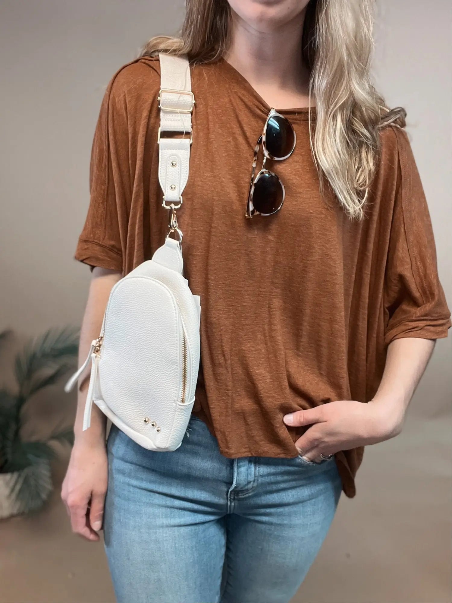 Oversized Garment Washed Dolman Tee In Loom