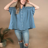 Vintage Denim Button Blouse Bibi