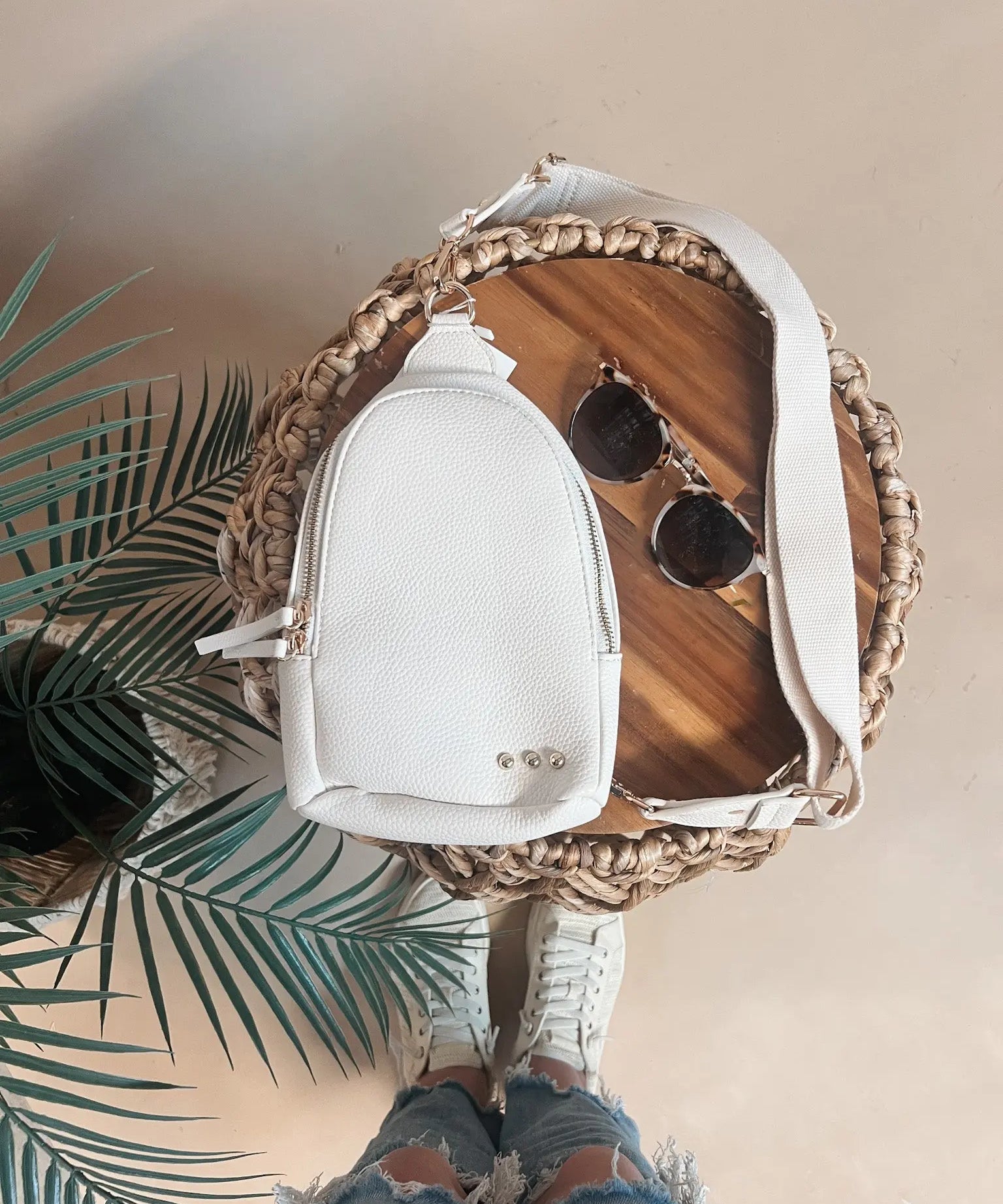 Adventure Awaits Cream Sling Bag Pretty Simple