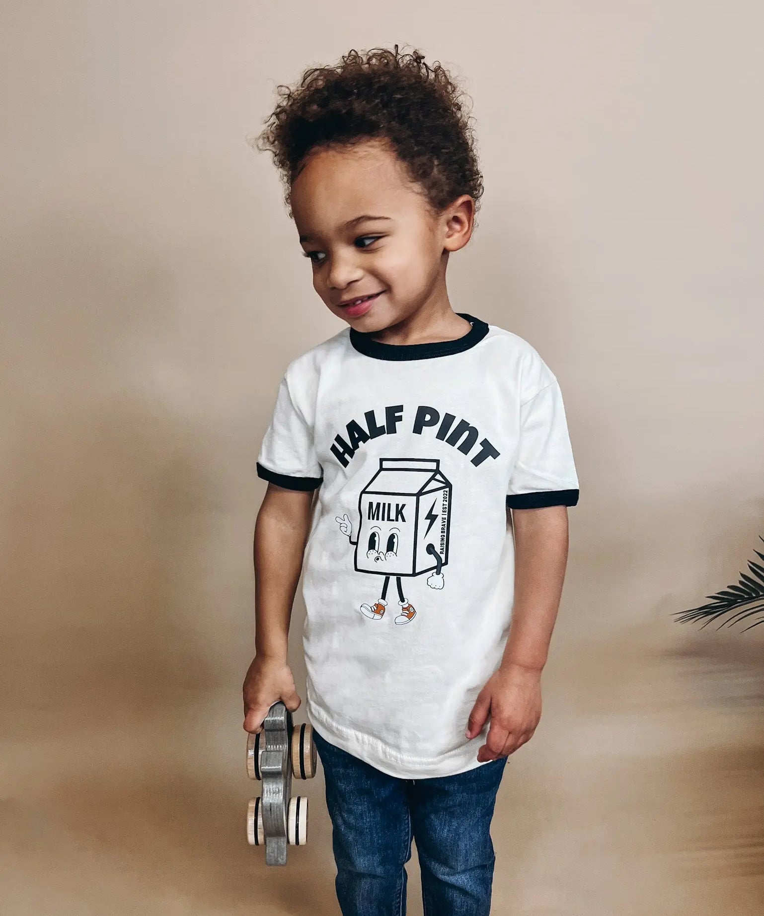 Half Pint Toddler Graphic Tee Raising Brave