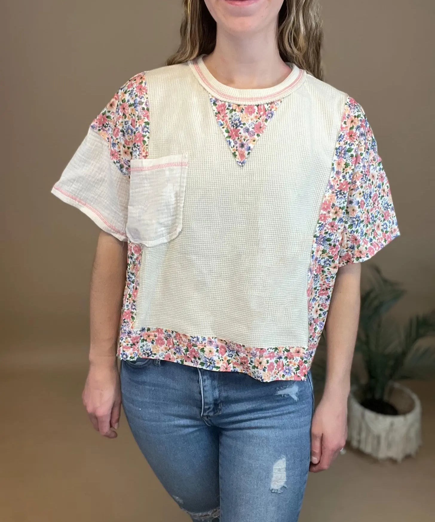 Spring Floral Mix Top Bibi