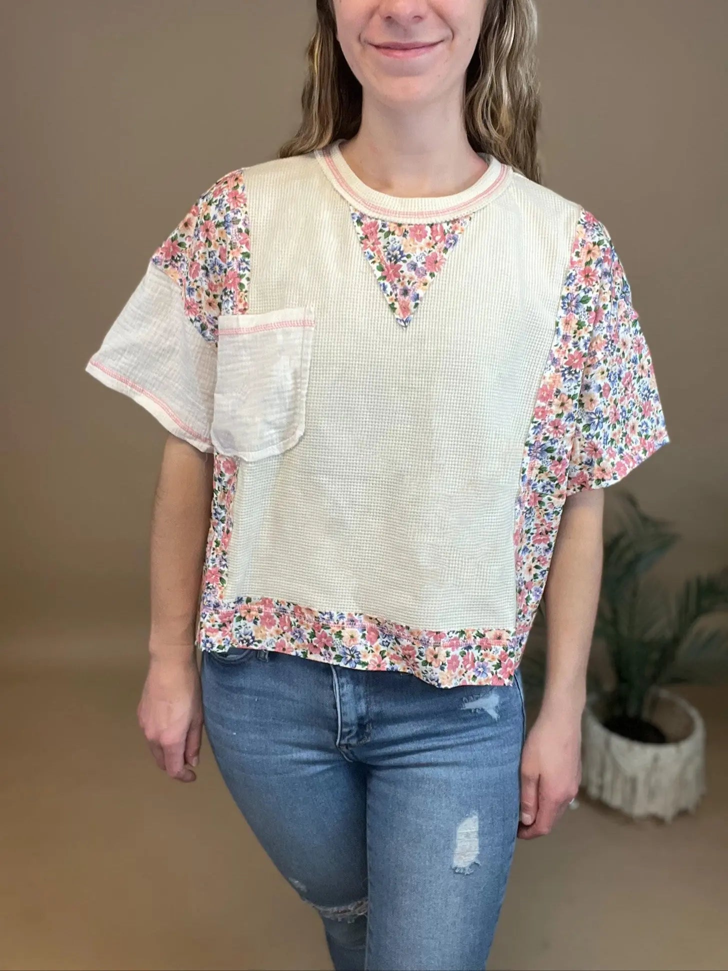 Spring Floral Mix Top Bibi