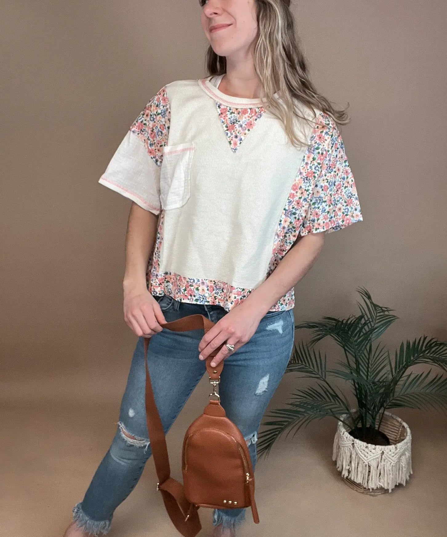 Spring Floral Mix Top Bibi