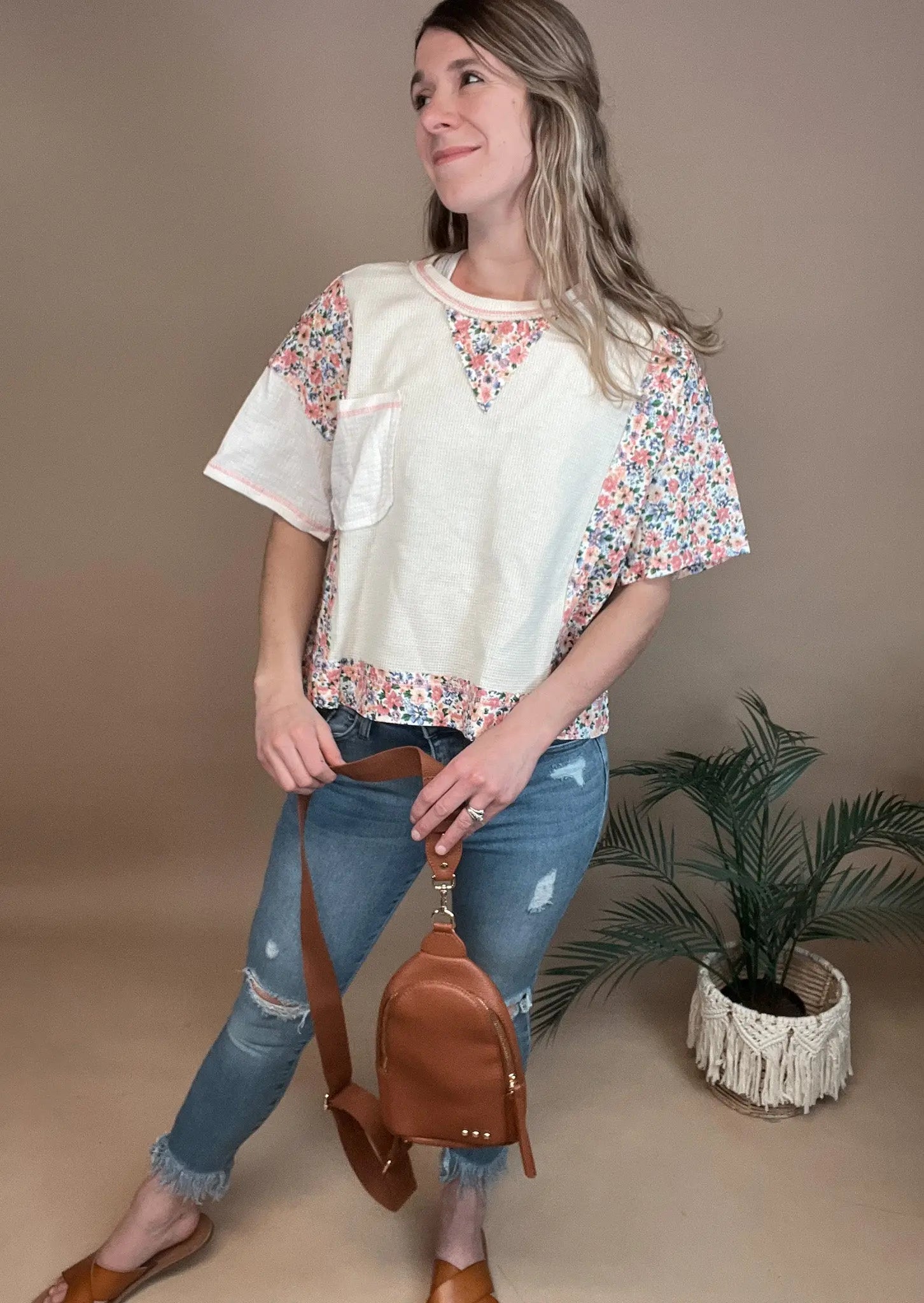 Spring Floral Mix Top Bibi