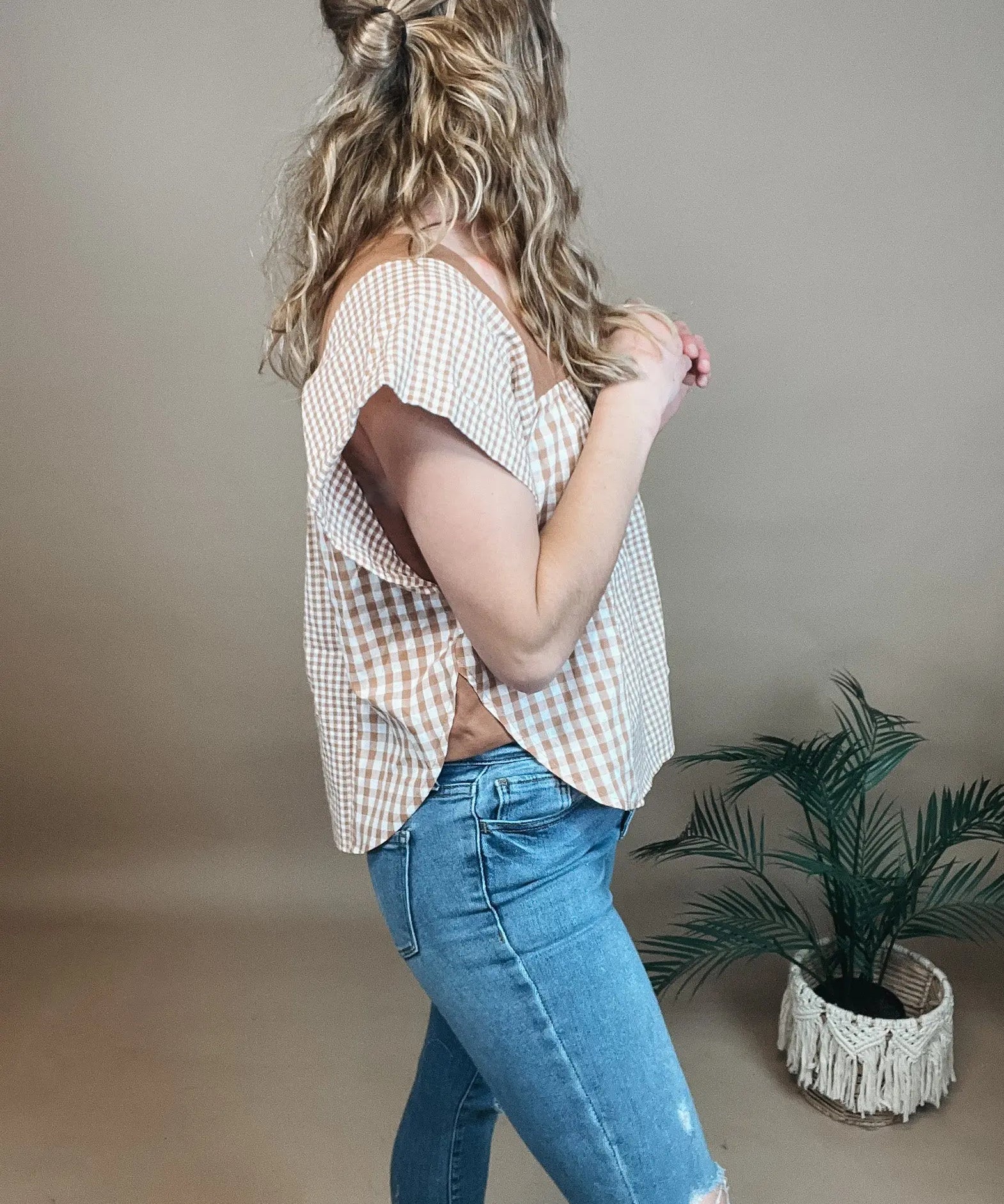Honey Meadow Gingham Top Bibi