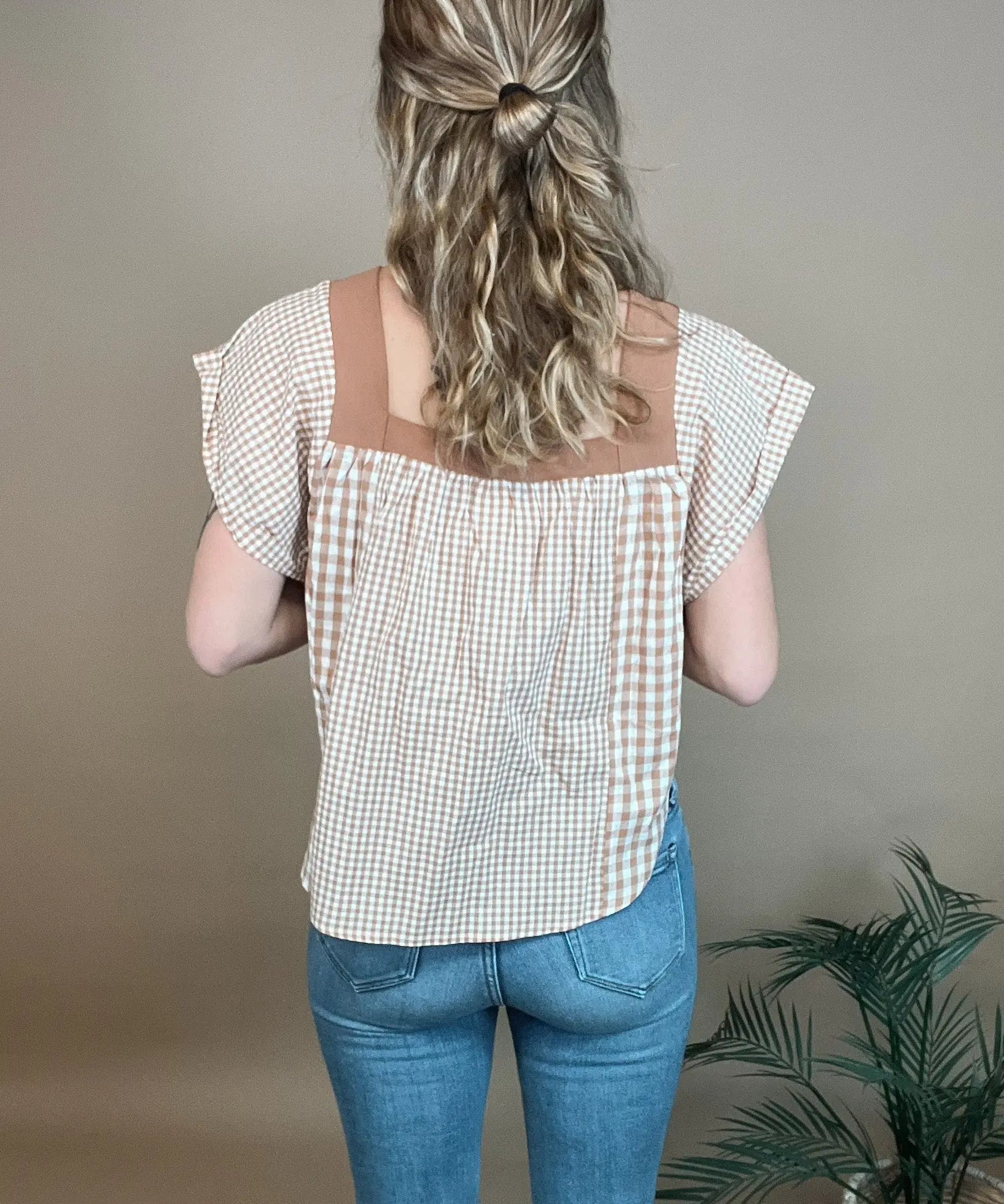 Honey Meadow Gingham Top Bibi