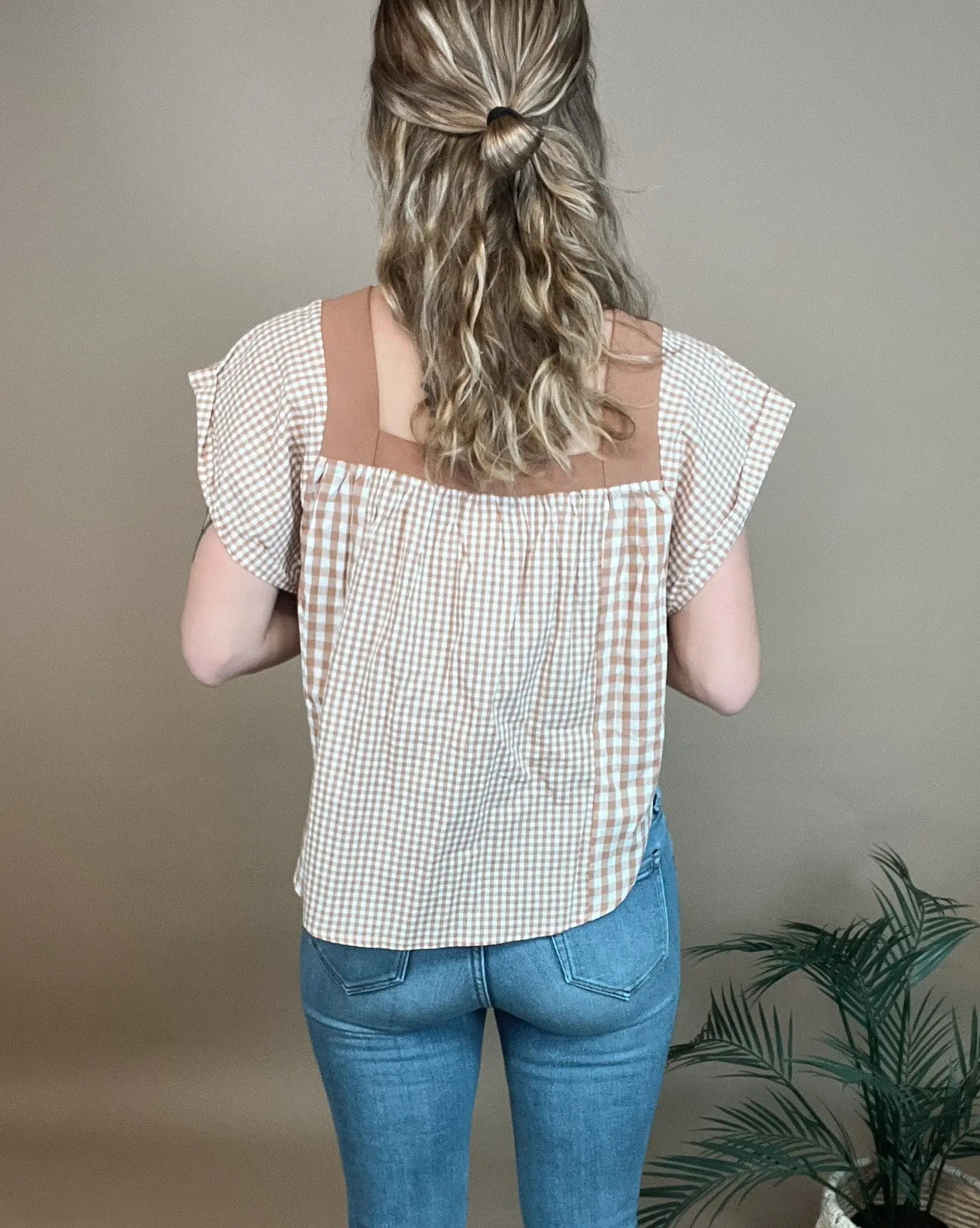 Honey Meadow Gingham Top Bibi
