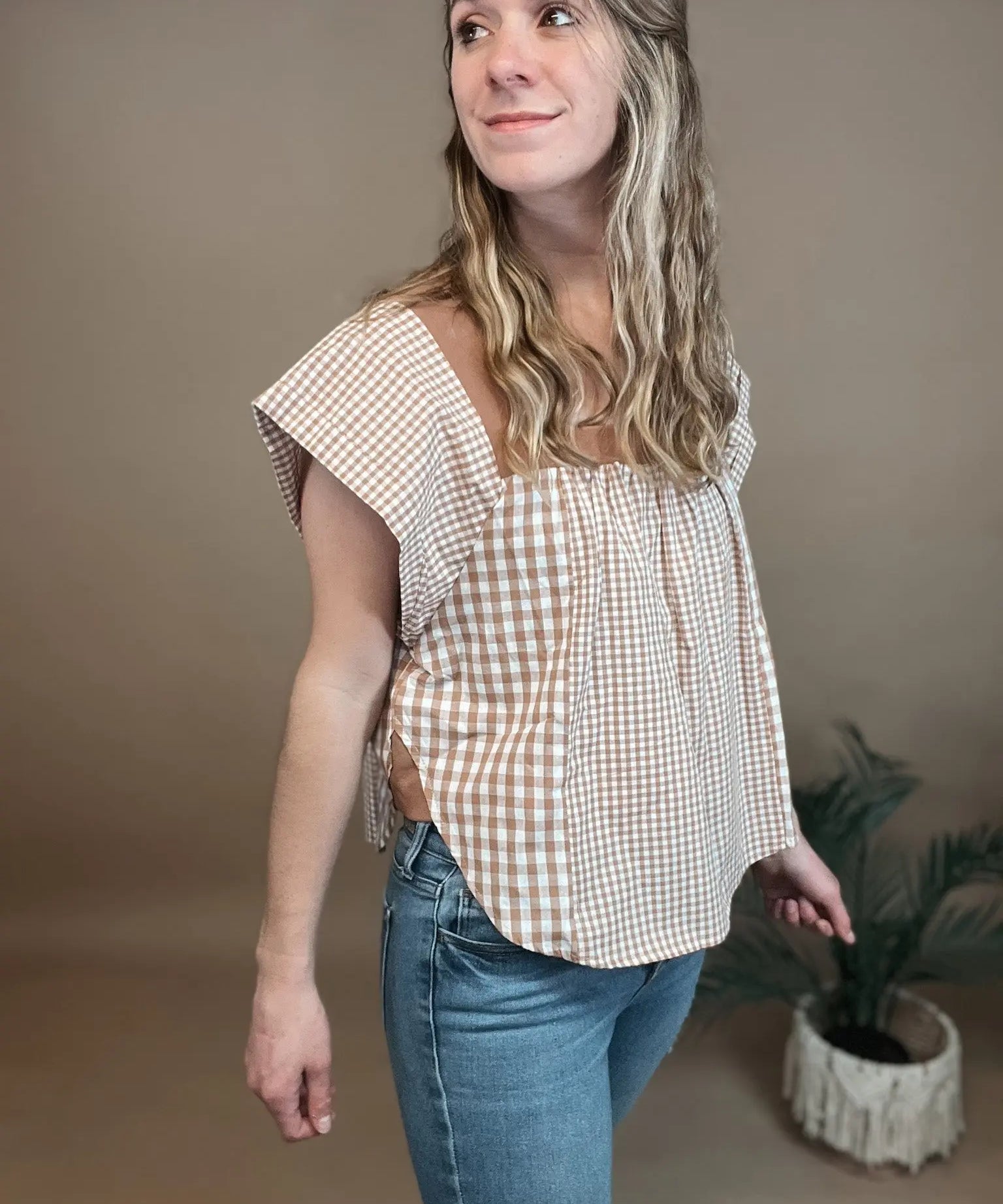 Honey Meadow Gingham Top Bibi