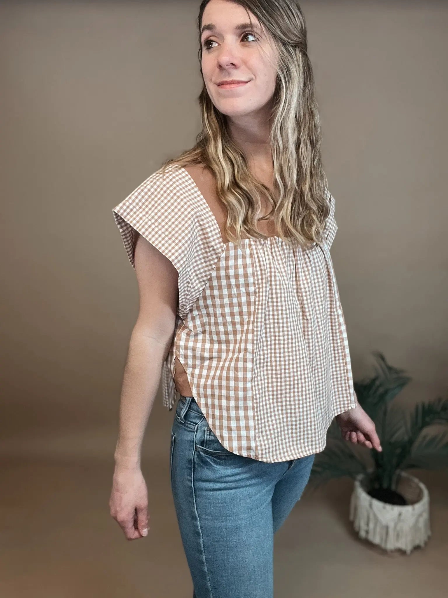 Honey Meadow Gingham Top Bibi
