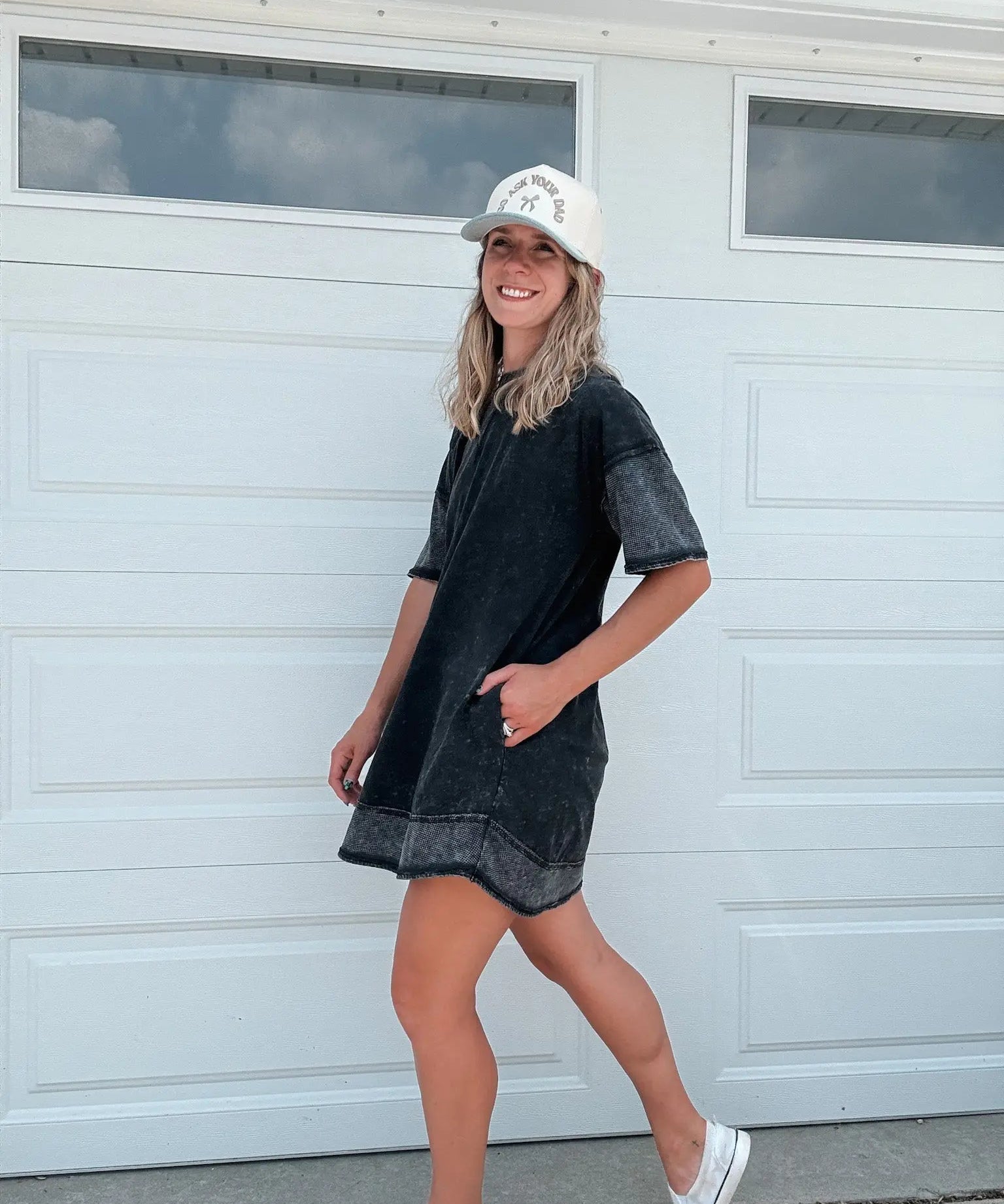 Mineral Washed T-Shirt Dress Very J