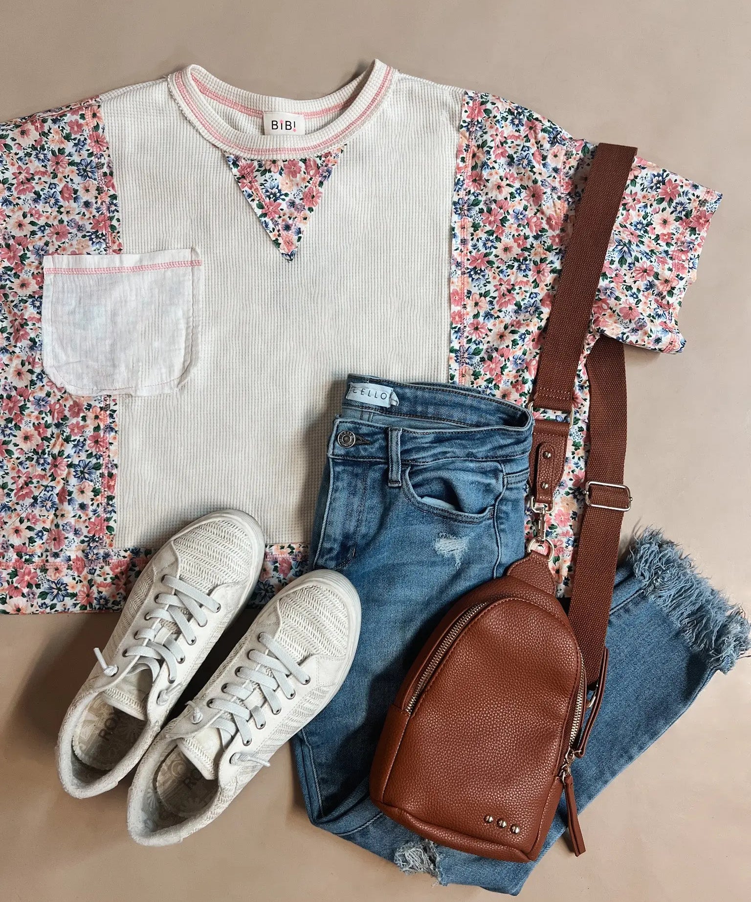 Spring Floral Mix Top Bibi