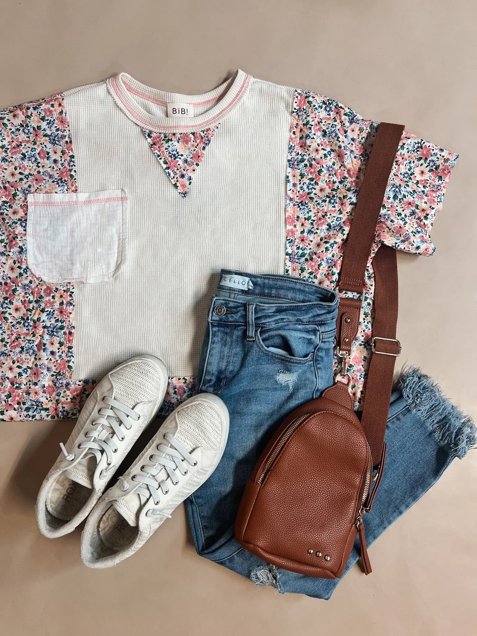 Spring Floral Mix Top Bibi