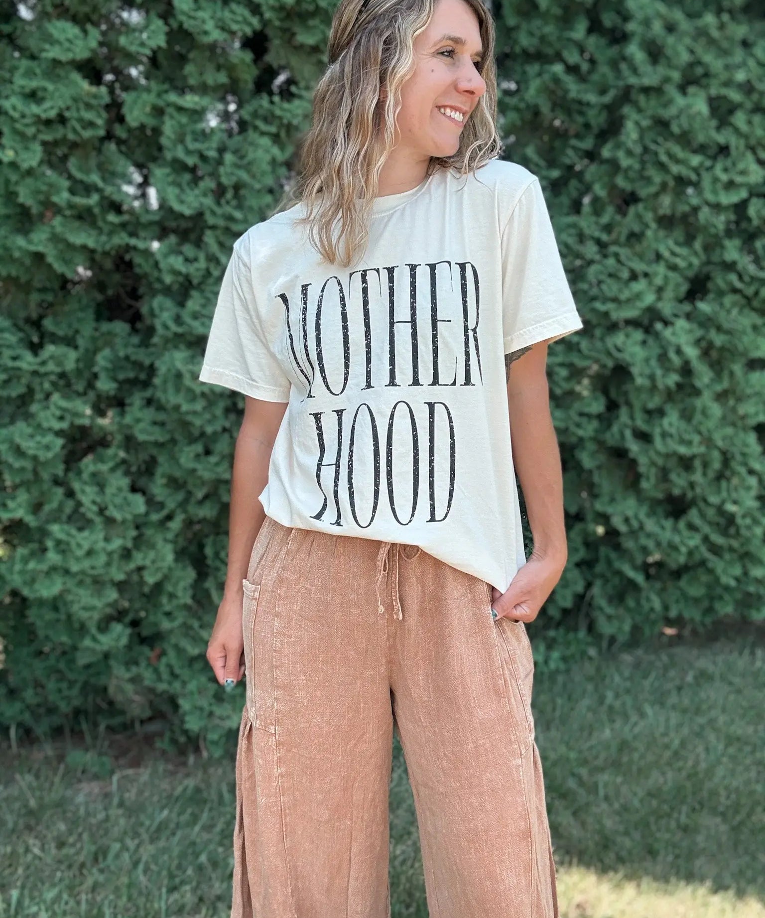 Distressed Motherhood Tee Hey Jude Graphic Tees