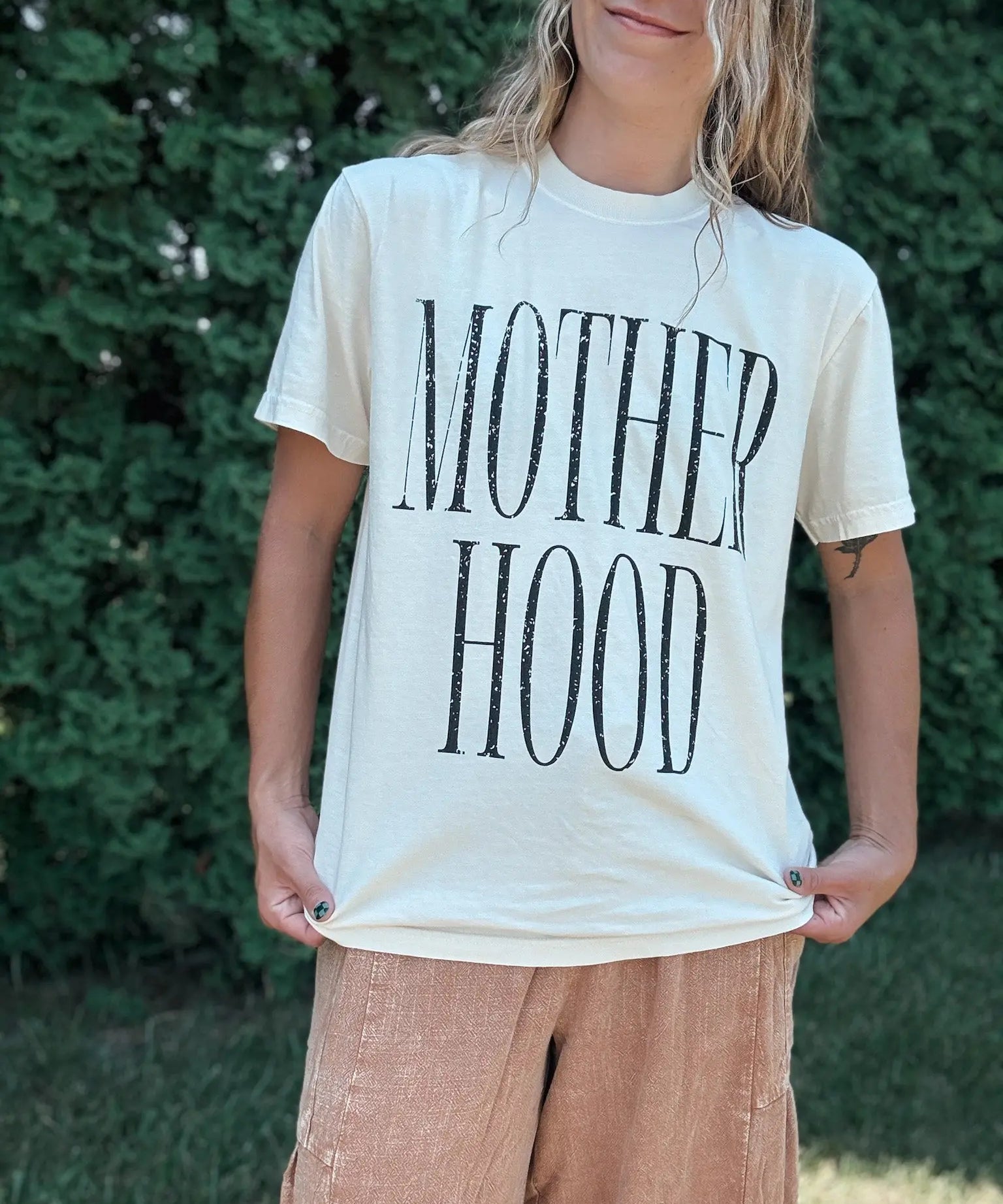 Distressed Motherhood Tee Hey Jude Graphic Tees
