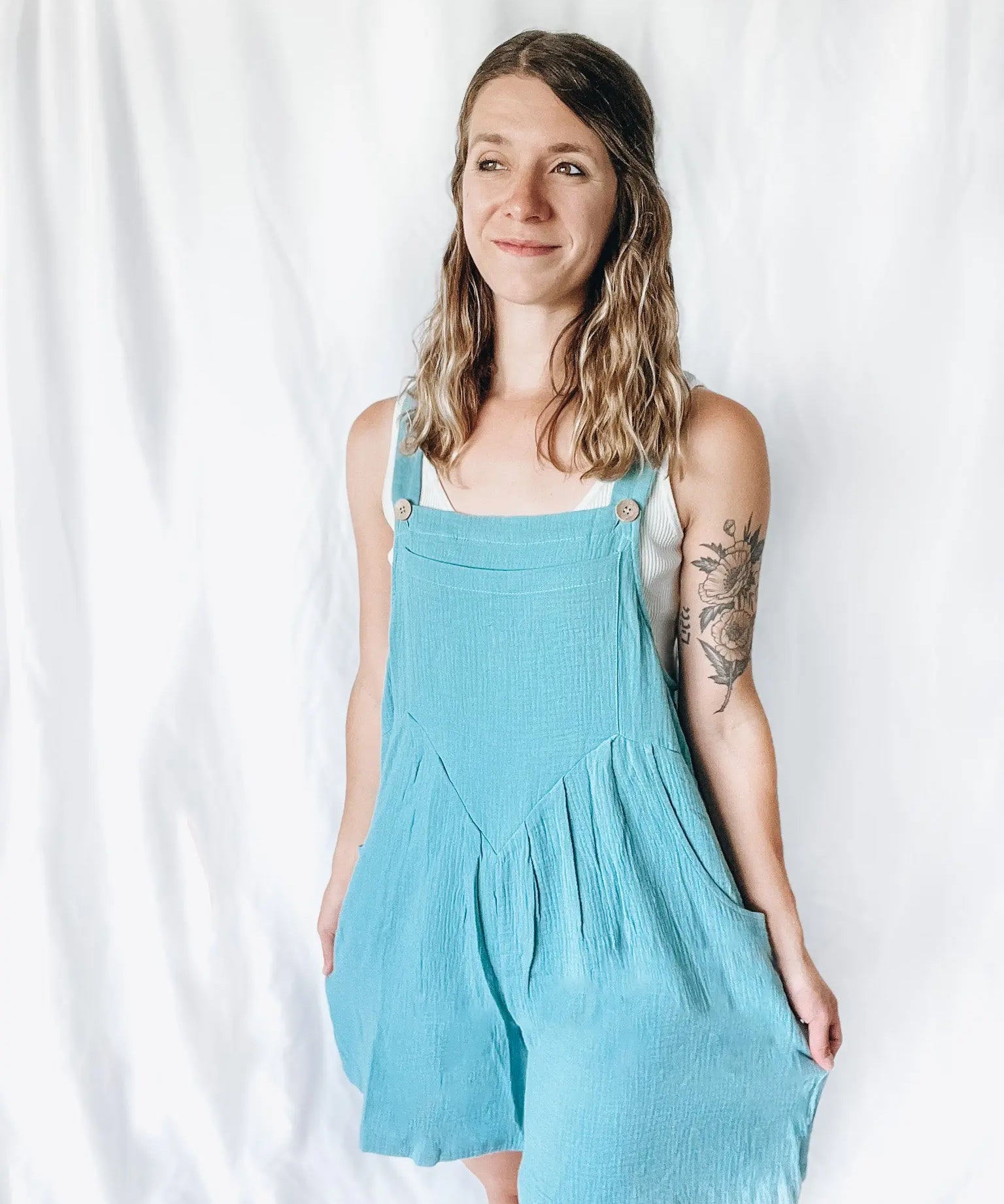 Gauze Overall Romper Adora