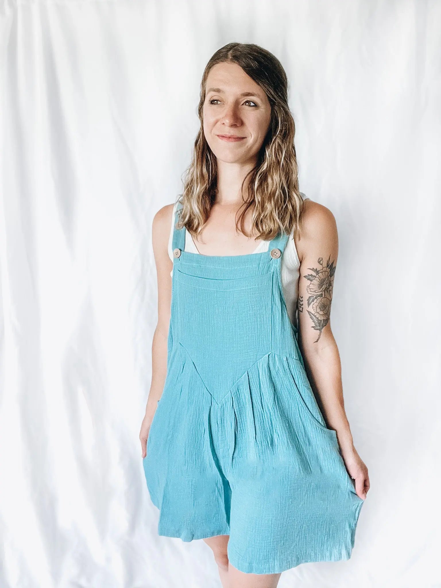 Gauze Overall Romper Adora