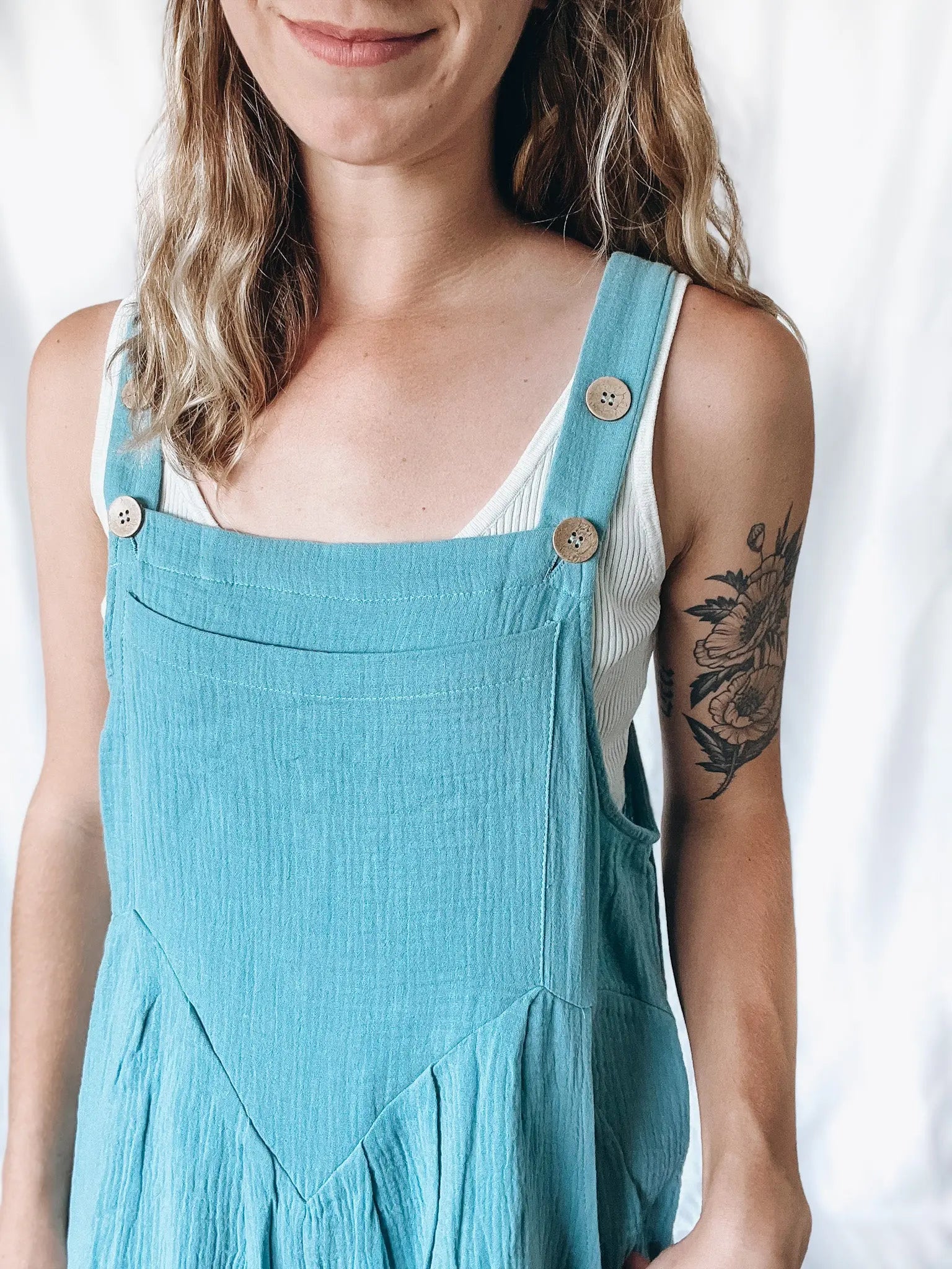 Gauze Overall Romper Adora