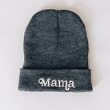 Mama + Mini Grey Beanies Raising Brave