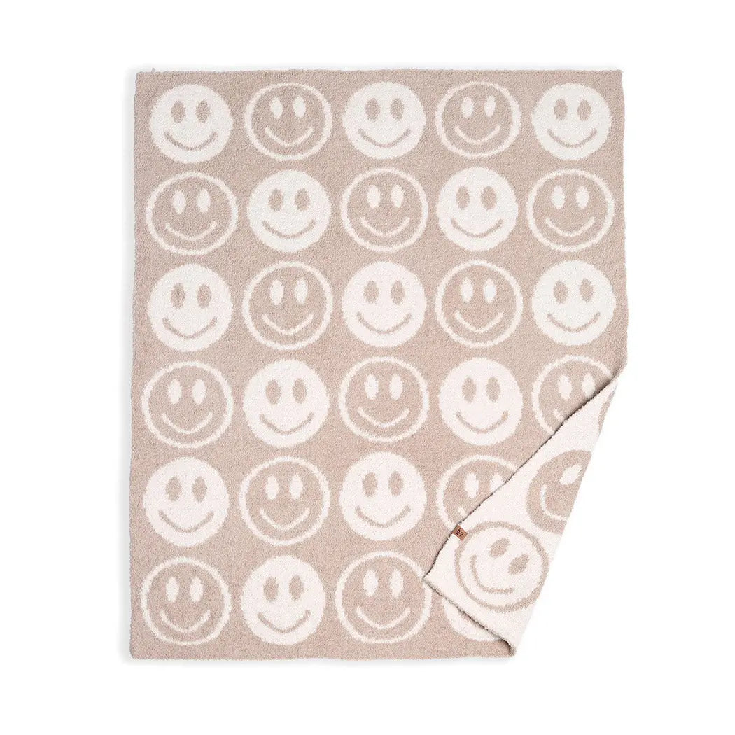 Neutral Smiley Face Child Throw Blanket Fashion City