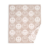 Neutral Smiley Face Child Throw Blanket Fashion City