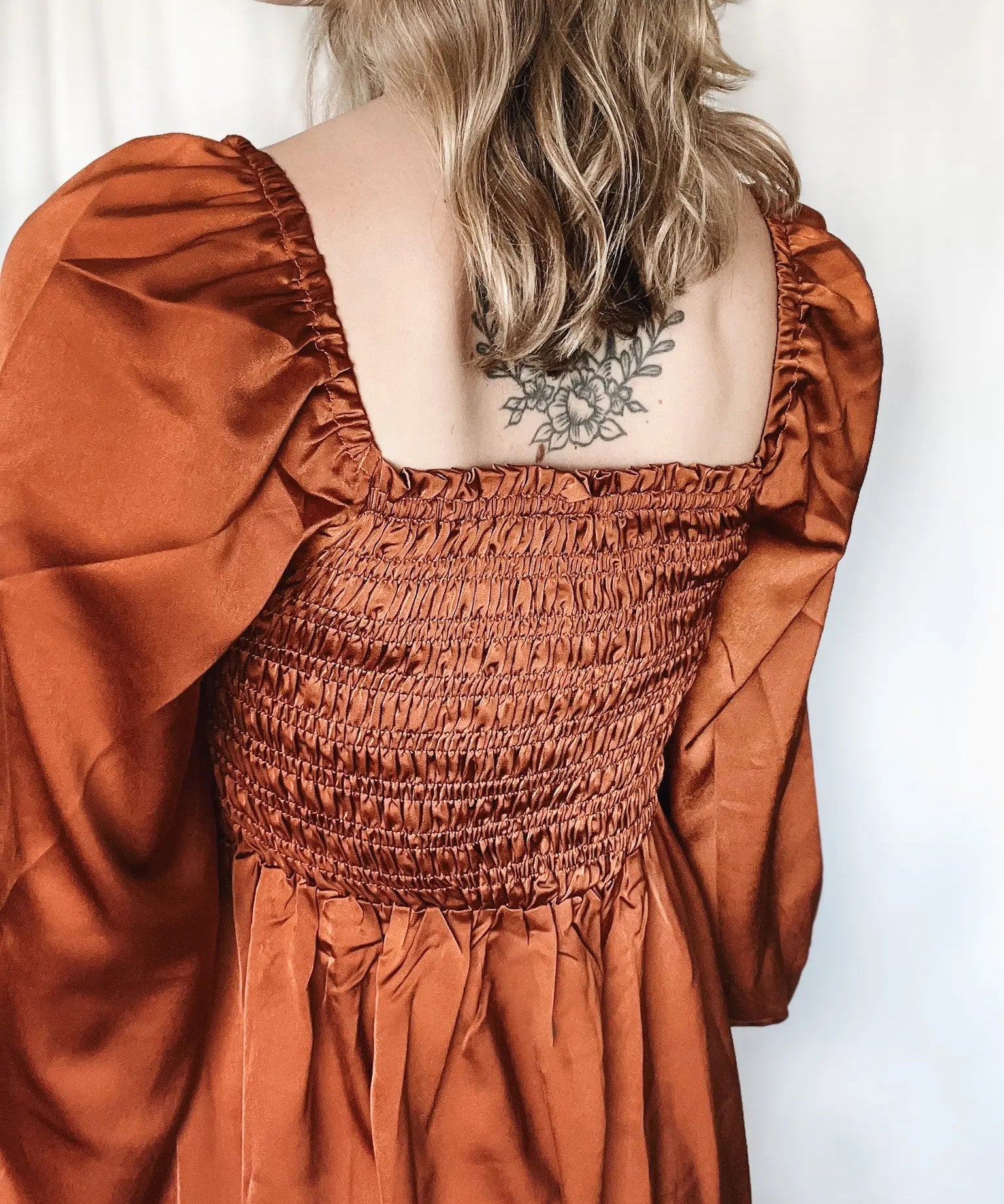 Dreaming in Satin Rust Maxi Dress - Raising Brave