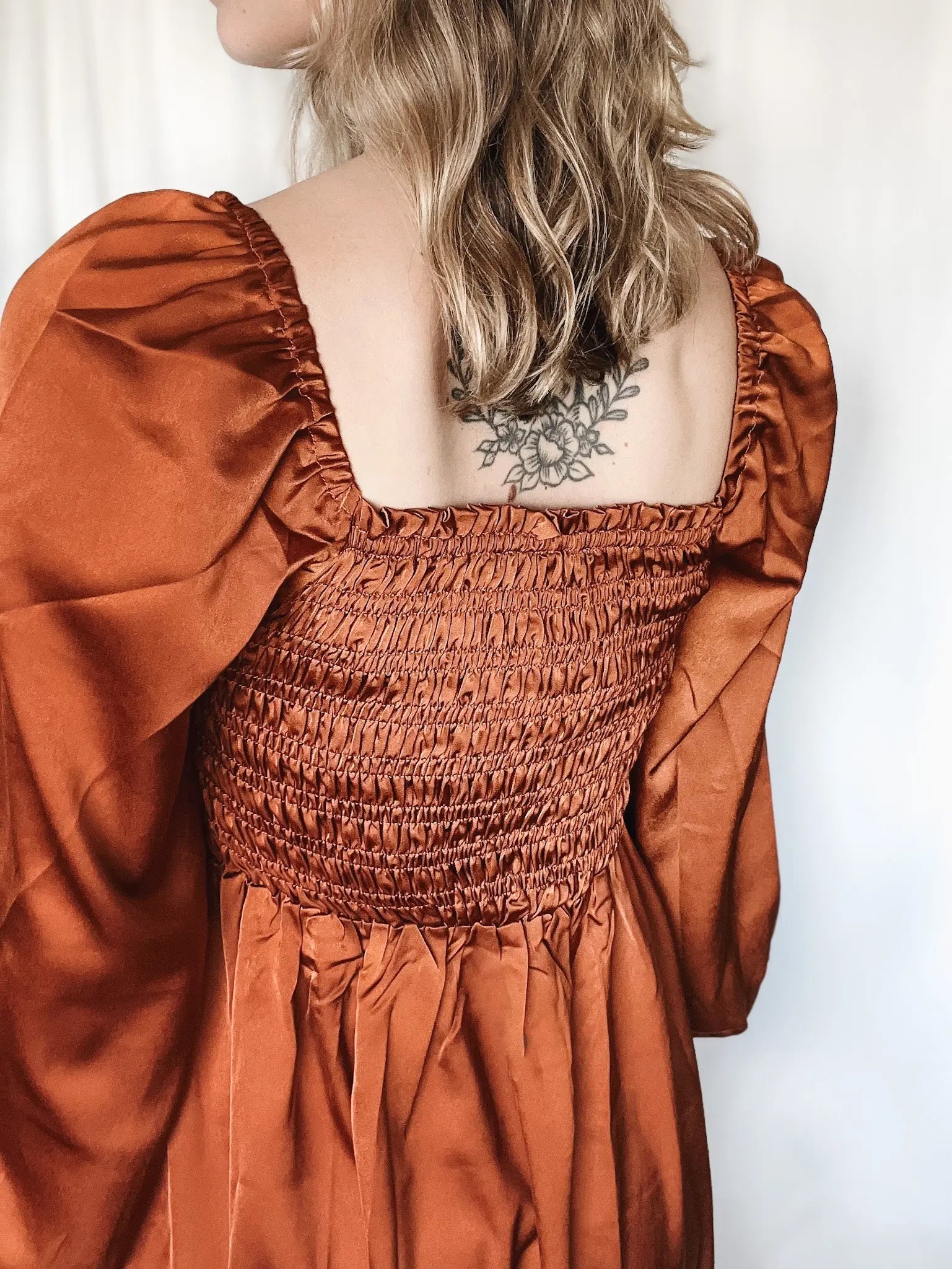 Dreaming in Satin Rust Maxi Dress - Raising Brave