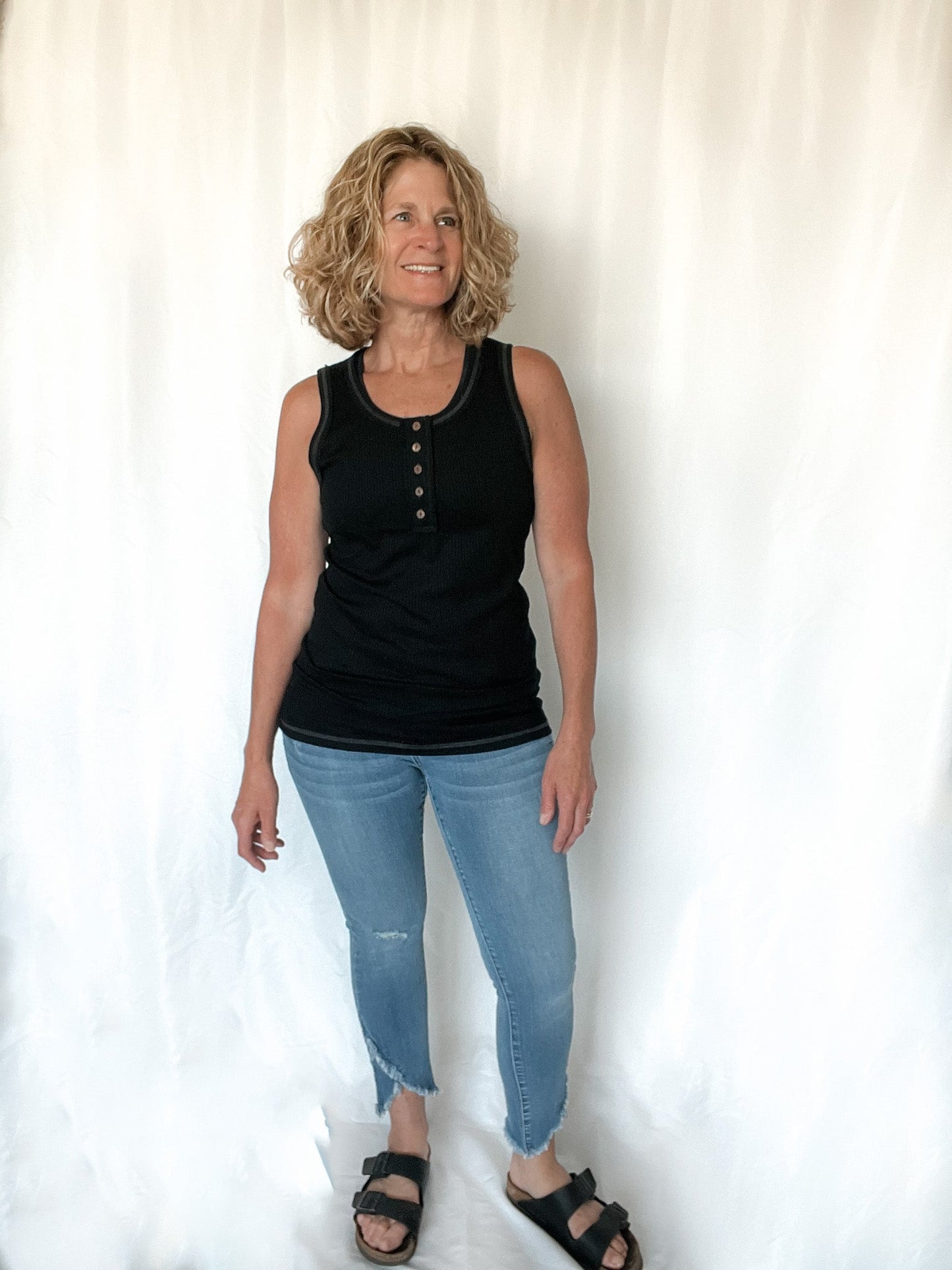 Essential Black Ribbed Tank Top - Raising Brave