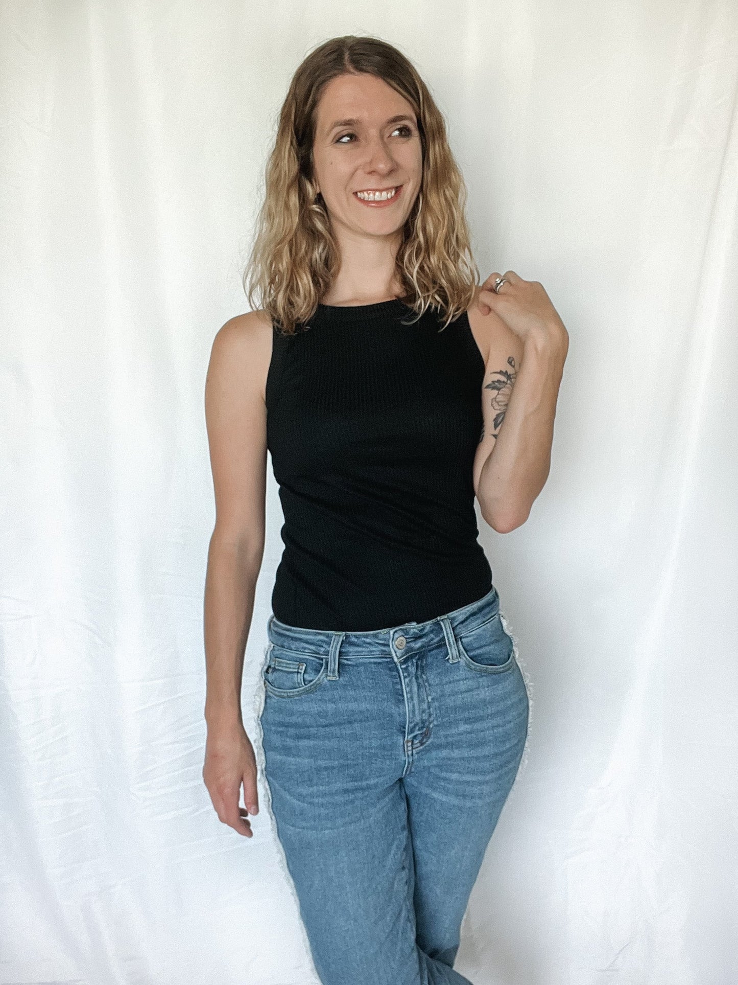 Essential Black Scoop Neck Tank Top - Raising Brave