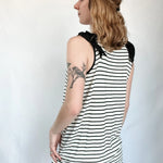 Flirty Striped Ruffle Tank Top - Raising Brave