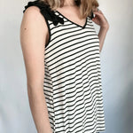 Flirty Striped Ruffle Tank Top - Raising Brave